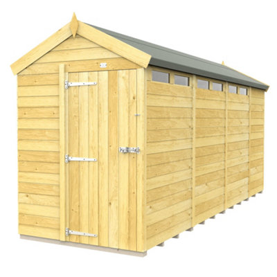 Diy Sheds 5X15 Apex Security ShedSingle Door from B&Q