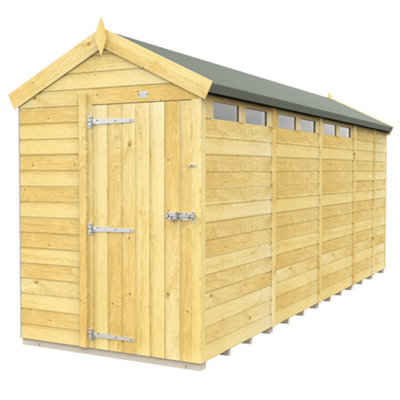 Diy Sheds 5X17 Apex Security Shed - Single Door