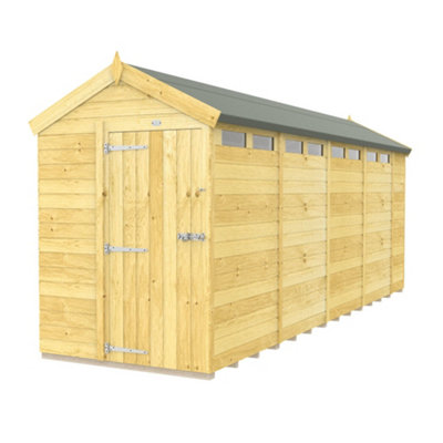 Diy Sheds 5X18 Apex Security Shed - Single Door-29602 