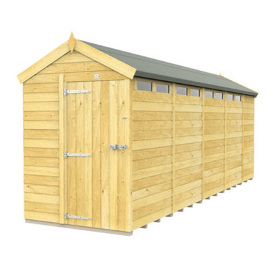 Diy Sheds 5X19 Apex Security Shed - Single Door