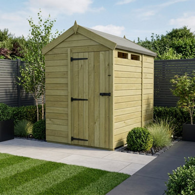 B&Q -  Total Sheds 6Ft X 5Ft Apex Security ShedDouble Door