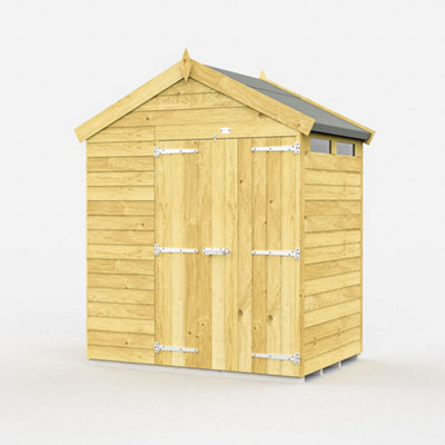 Diy Sheds 7X4 Apex Security Shed - Double Door