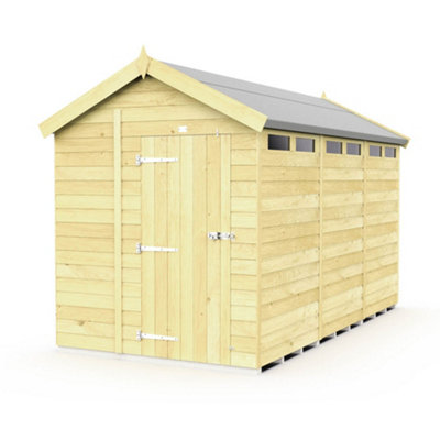 Diy Sheds 7X12 Apex Security Shed - Single Door