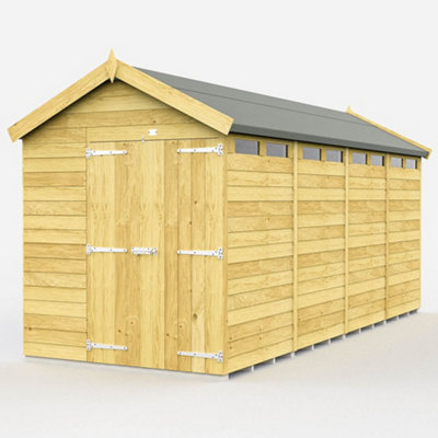 Diy Sheds 7X16 Apex Security Shed - Double Door