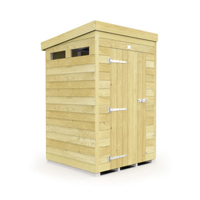 Diy Sheds 4X4 Pent Security Shed - Single Door