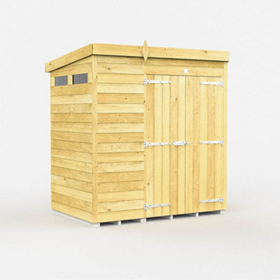 Diy Sheds 6X4 Pent Security Shed - Double Door