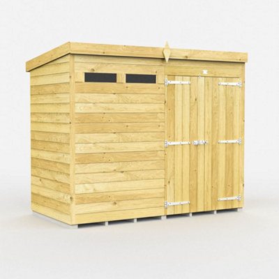 Diy Sheds 8X4 Pent Security Shed - Double Door