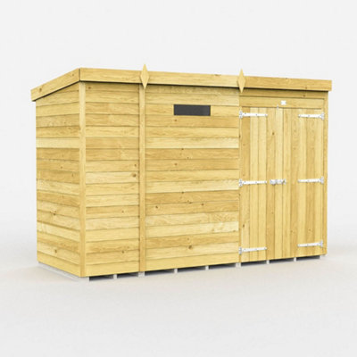 Diy Sheds 9X4 Pent Security ShedDouble Door from B&Q