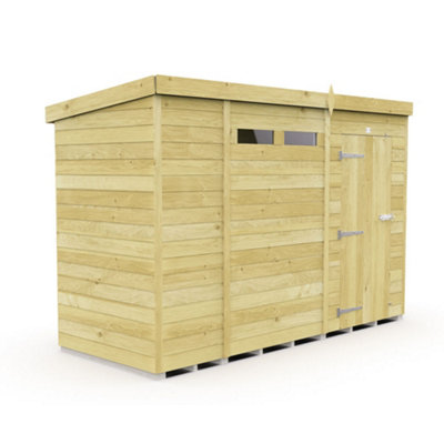 Diy Sheds 11X4 Pent Security ShedSingle Door from B&Q
