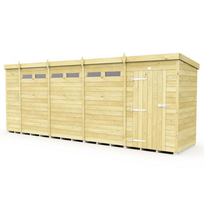 Diy Sheds 18X4 Pent Security Shed - Single Door