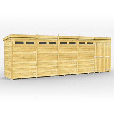 Diy Sheds 20X4 Pent Security Shed - Double Door