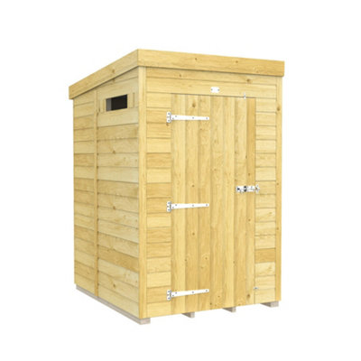 Diy Sheds 4X5 Pent Security Shed - Single Door