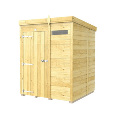 Diy Sheds 5X5 Pent Security Shed - Single Door