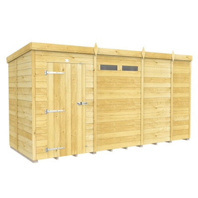 Diy Sheds 13X5 Pent Security ShedSingle Door from B&Q