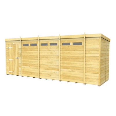 Diy Sheds 18X5 Pent Security Shed - Single Door