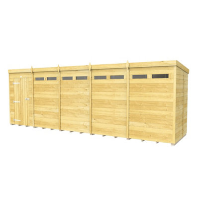 Diy Sheds 20X5 Pent Security Shed - Single Door