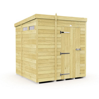 Diy Sheds 5X6 Pent Security Shed - Single Door