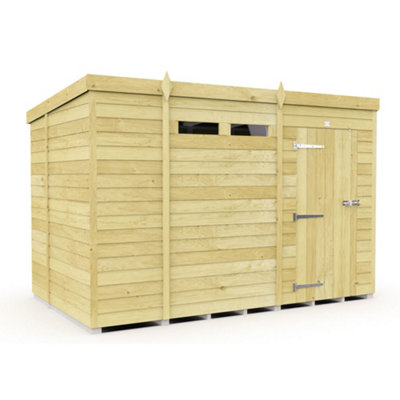 Diy Sheds 11X6 Pent Security Shed - Single Door