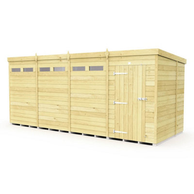 Diy Sheds 16X6 Pent Security Shed - Single Door