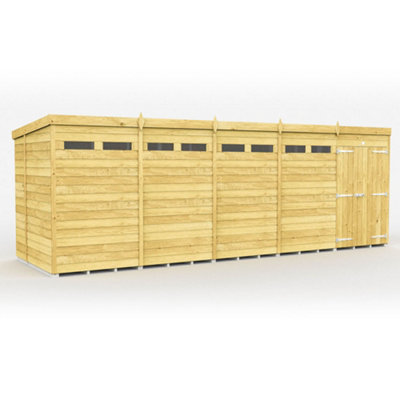 Diy Sheds 20X6 Pent Security Shed - Double Door