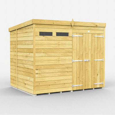 Diy Sheds 8X7 Pent Security Shed - Double Door