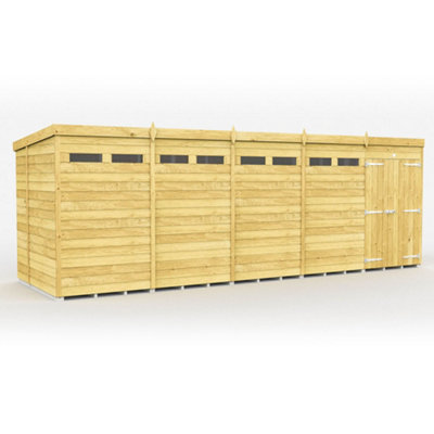 Diy Sheds 20X7 Pent Security ShedDouble Door from B&Q