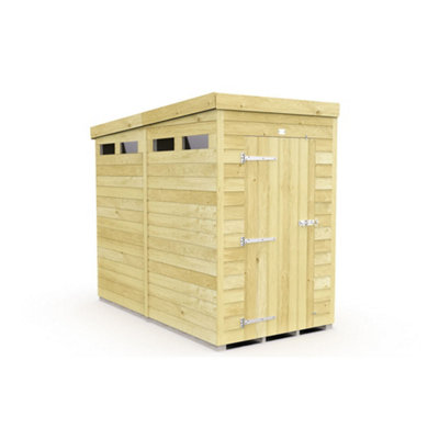Diy Sheds 4X8 Pent Security ShedSingle Door from B&Q
