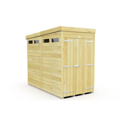 Diy Sheds 4X8 Pent Security Shed - Double Door-29823 