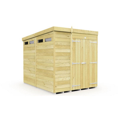 Diy Sheds 6X8 Pent Security Shed - Double Door