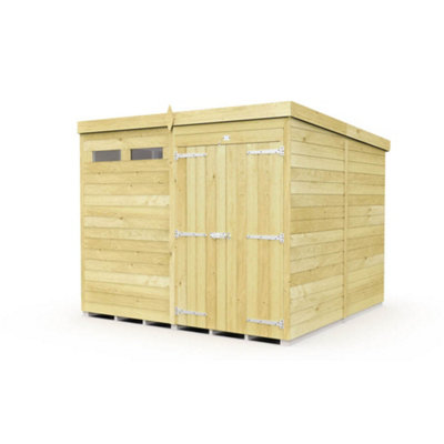 Diy Sheds 8X8 Pent Security Shed - Double Door