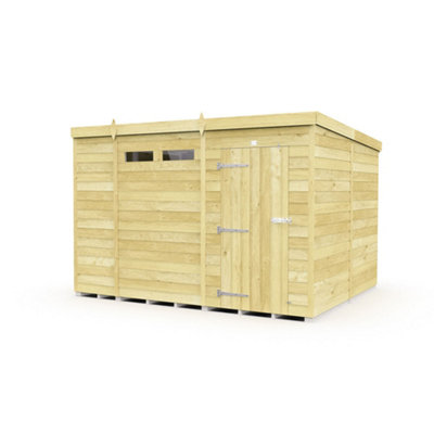 Diy Sheds 10X8 Pent Security Shed - Single Door-29833 