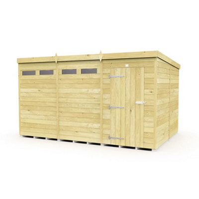 Diy Sheds 12X8 Pent Security Shed - Single Door