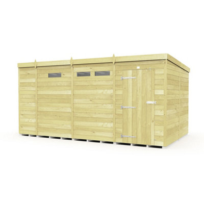 Diy Sheds 13X8 Pent Security ShedSingle Door from B&Q