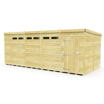 Diy Sheds 18X8 Pent Security Shed - Single Door