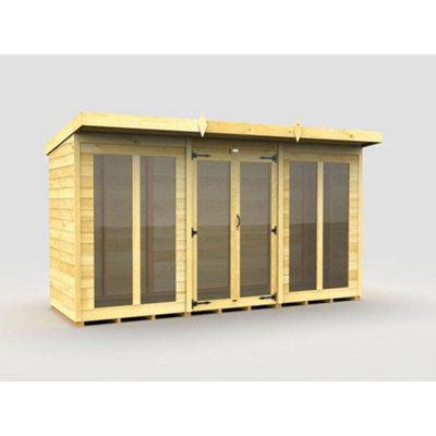 Diy Sheds 12X4 Pent Summer House (Full Height Window)