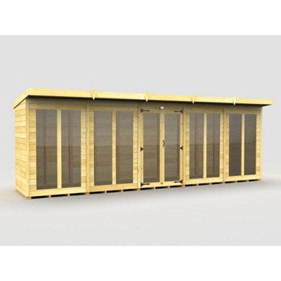 B&Q -  20X4 Pent Summer House (Full Height Window)