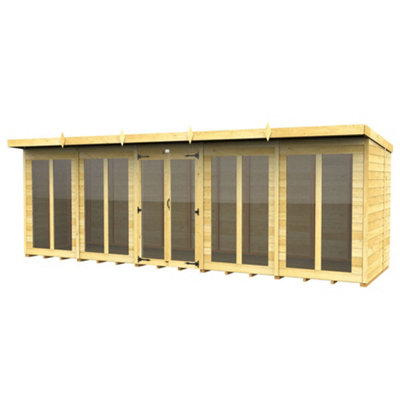 Diy Sheds 20X5 Pent Summer House (Full Height Window)-29868 