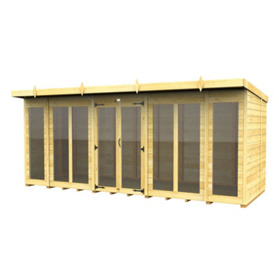Diy Sheds 16X8 Pent Summer House (Full Height Window) from B&Q
