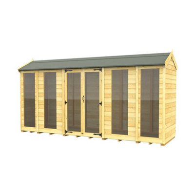 Diy Sheds 4X14 Apex Summer House (Full Height Window)-29981 