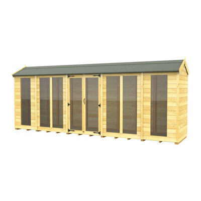 Diy Sheds 4X18 Apex Summer House (Full Height Window)