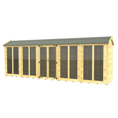 B&Q -  4X20 Apex Summer House (Full Height Window)