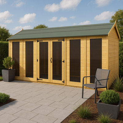 B&Q -  5X14 Apex Summer House (Full Height Window)