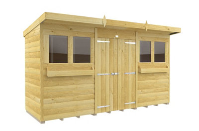 Diy Sheds 12X4 Pent Summer Shed Loglap from B&Q