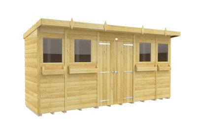 Diy Sheds 14X4 Pent Summer Shed Loglap from B&Q
