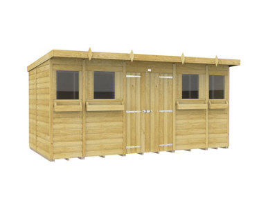 Diy Sheds 14X7 Pent Summer Shed Loglap-30037 