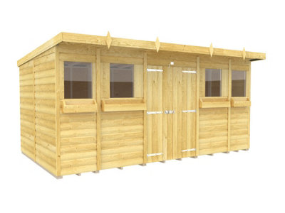 Diy Sheds 14X8 Pent Summer Shed Loglap-30044 