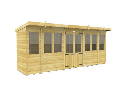 Diy Sheds 16X4 Pent Summer House Loglap