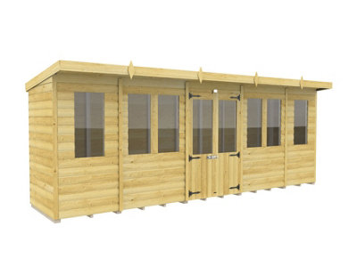 Diy Sheds 18X4 Pent Summer House Loglap