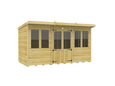 Diy Sheds 12X6 Pent Summer House Loglap-30064 