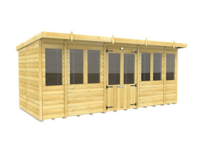 Diy Sheds 16X7 Pent Summer House Loglap from B&Q